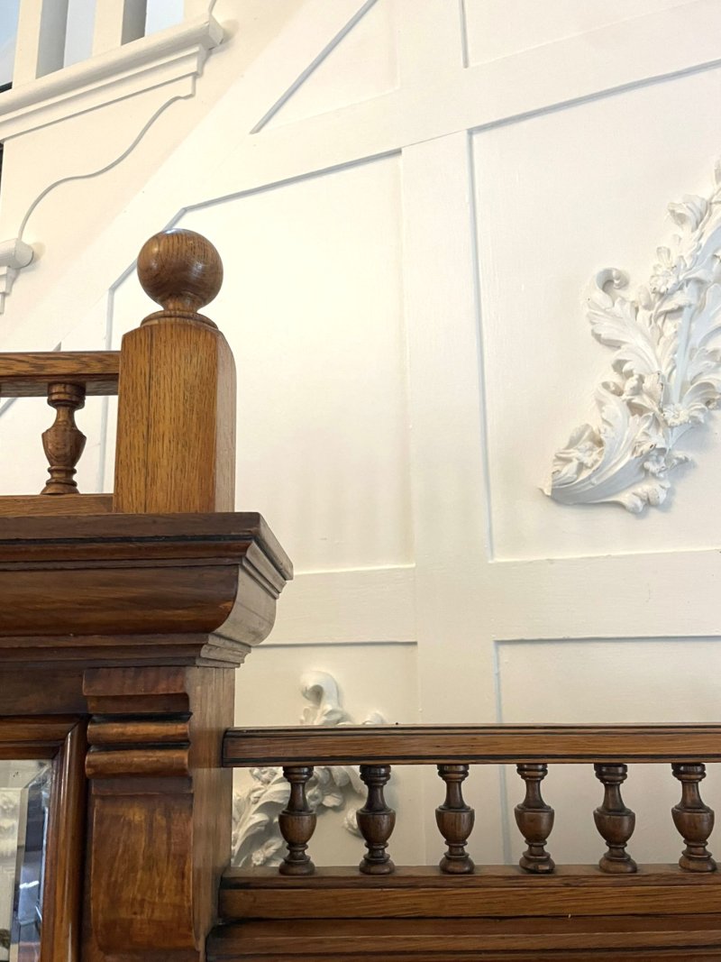 Outstanding Quality Antique Victorian Pollard Oak Mirror Back Sideboard by James Schoolbred - Image 11